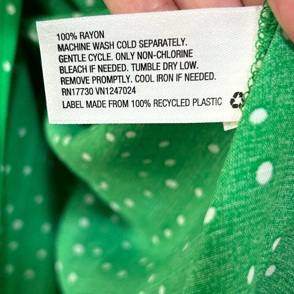 A new day green polka dot wrap dress womens size medium - Picture 6 of 9